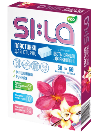 Пластинки для стирки SI:LA ECO (Цветы ванили и Франжипани) 30 шт